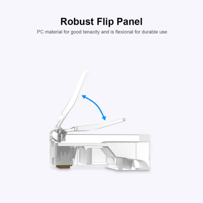 Đầu nối CAT5E mạ vàng RJ45 Kết thúc cáp Ethernet 100 cái VENTION UTP Crystal Head 8P8C