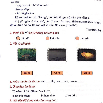 Bài Tập Nâng Cao Tiếng Việt 1 (Biên Soạn Theo Chương Trình Mới) Tập 2