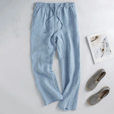 Quần suông nam đứng form, mẫu mới chất linen mềm mại, dây rút kết hợp khuy khóa trước Qd11