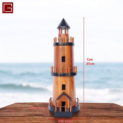 Mô hình Lighthouse, mô hình gỗ ngọn hải đăng, mô hình trang trí, decor nhà, phòng học, hàng chính hãng