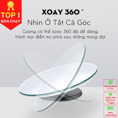 gương cầu lồi cho xe ô tô, Bộ 2 Gương Cầu Lồi Tràn Viền Xoay 360 độ Gắn Cho Kính Gương Chiếu Hậu Tránh Điểm Mù Cho Xe Hơi, Xe Ô tô - Hàng Chính Hãng dododios