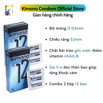 Combo 2 Hộp Bao Cao Su Blue Siêu Mỏng 0.03mm – Gai Nổi Tăng Khoái Cảm – Loại 12 bao/hộp