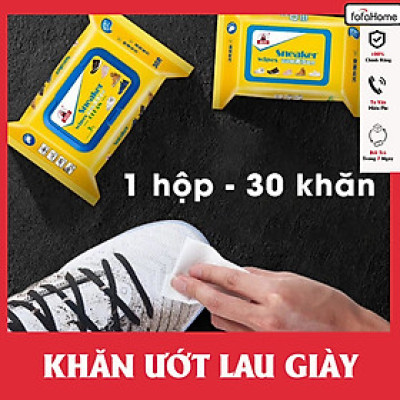 Gói 30 Tờ Giấy Ướt Lau Giày Chuyên Dụng Khăn Lau Giày Sneaker Siêu Sạch, Tiện Lợi Loại 30 Tờ Lau Giày Trắng Như Mới