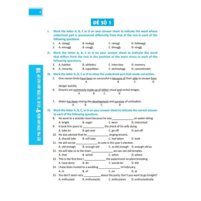 Sách - Đột Phá Tiếng Anh Điểm 9+ - Bộ Đề Thi Tiếng Anh Vào Lớp 10 - Có Đáp Án - Minh Thắng