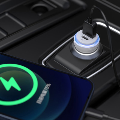 SẠC XE HƠI PISEN QUICK DUAL PORT QP 22.5W KC-CC02 - Hàng chính hãng Bảo Hành 18 tháng