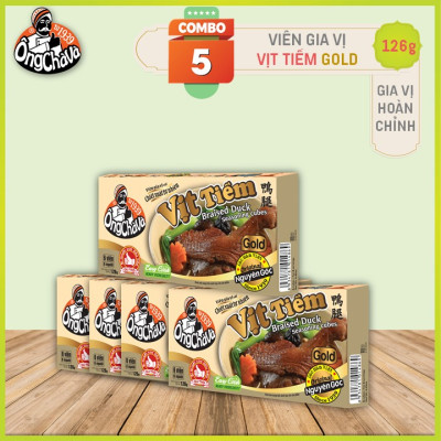 Combo 5 Hộp Viên Gia Vị Vịt Tiềm Gold Ông Chà Và 126g (Braised Duck Seasoning Cubes)