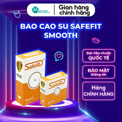 Bao cao su Safefit Smooth hộp 3 chiếc, 12 chiếc siêu mỏng nhiều gel bôi trơn