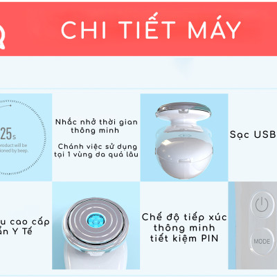 Máy điện di tinh chất siêu âm 3in1, bổ xung ION, nâng cơ EMS, Ánh sáng Photon trẻ hoá da Nanotime BEAUTY F65I BẢO HÀNH CHÍNH HÃNG 2 NĂM