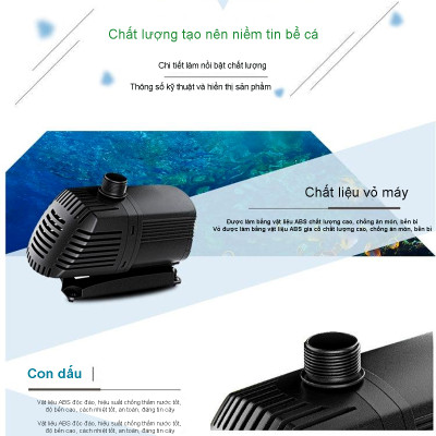 Máy bơm nước ATMAN AT5000 45W, 5000L/Hr lọc nước hồ cá koi, bơm sinh hoạt, tiểu cảnh, đài phun nước cao cấp