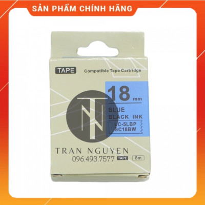 Nhãn in Tepra SC18BW (LC-5LBP) - Chữ đen nền dương 18mm x 8m - Hàng nhập khẩu