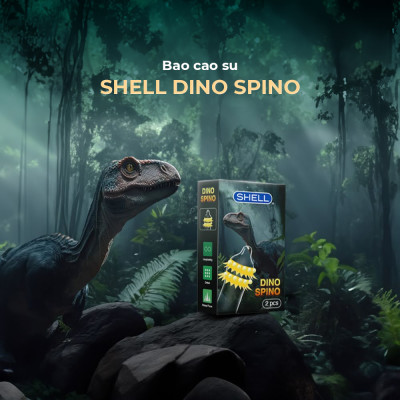 Bao cao su Shell Dino Spino - 1 bao 2 vòng gai, bi nổi lớn + 1 bao Shell Performax (Hộp 2 cái) | SHELL CHÍNH HÃNG