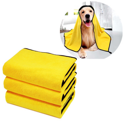 Giao màu ngẫu nhiên - Khăn tắm cho Chó Mèo bằng vải Microfiber cao cấp dày dặn thấm nước nhanh