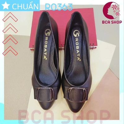 [CÔNG SỞ]  Giày cao gót nữ màu 4p RO363 ROSATA tại BCASHOP bít mũi, nhấn nơ kim loại vuông, kiểu dáng công sở thanh lịch