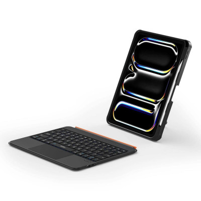 bao da bàn phím cho iPad A16 Gen 11 / Gen 10 / Pro 11 M2 M3 M4 Pro 11 2020/21/22 Air 4/5/6/7 M2 M3 bluetooth V5.3 tích hợp trackpad / touchpad hiệu WIWU WK007 - Bàn phím từ tính nam châm tháo rời, tích hợp giá đỡ - Hàng nhập khẩu