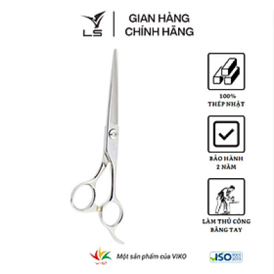 Kéo cắt tóc LS lưỡi thẳng quai offset phẳng đỡ ngón cố định CB12/6.0