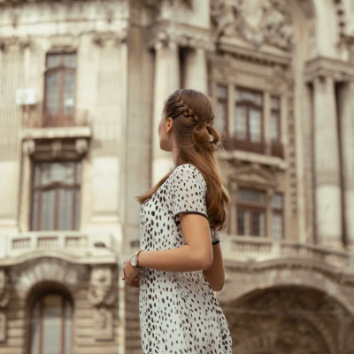 Đầm Midi Sơ Mi Hạ Viên. Đầm Sơ Mi Dài, Đầm Sơ Mi Chấm Bi Dre238 Thời trang thiết kế Hity