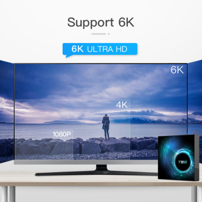 Android tivi box T95 điều khiển cử chỉ và giọng nói tiếng việt có Bluetooth 4GB RAM 32GB ROM android 10 voice wifi kép 2 băng tần có cài sẵn ứng dụng truyền hình miễn phí vĩnh viễn, phim HD - Hàng Nhập Khẩu