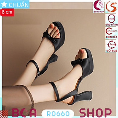 Giày cao gót hở mũi nữ 8 phân RO660 ROSATA tại BCASHOP lớp bề mặt vải sành điệu, duyên dáng kết hợp bên trong êm ái