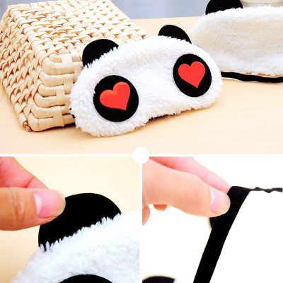 Tấm Bịt Mắt Ngủ Hình Gấu Panda Dễ Thương, Chất Liệu Bông Mềm Mại Dây Thun Co Giãn Tốt - Miếng bịt mắt ngủ cho văn phòng, du lịch