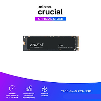 SSD Crucial T705 M.2 PCIe NVMe 4TB Gen5 - CT4000T705SSD3 - HÀNG CHÍNH HÃNG