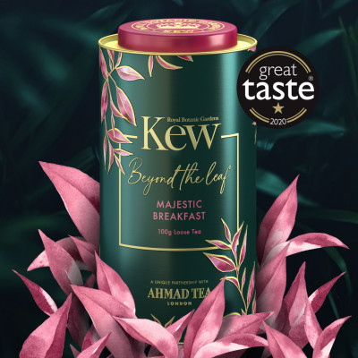 [LIMITED EDITION] TRÀ AHMAD ANH QUỐC - KEW _ Hộp thiếc HÌNH TRỤ BUỔI SÁNG (100g) pha ấm - Majestic Breakfast