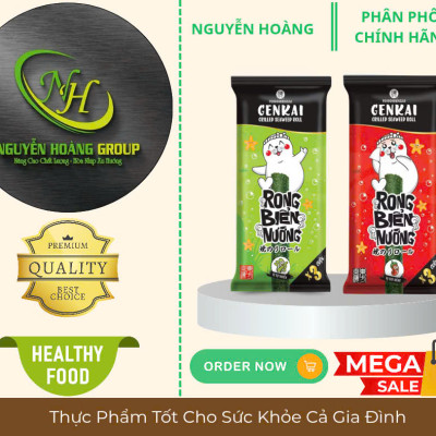 GENKAI - Rong Biển Nướng Cuộn  Vị Cay Nóng 10.8g (3.6g × 3 Cuộn)