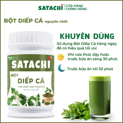 Bột Diếp Cá SATACHI nguyên chất. Thanh lọc cơ thể, người bị trĩ và táo bón sử dụng hiệu quả, làm mặt nạ dưỡng da, trị mụn. Hộp 86g và 258g