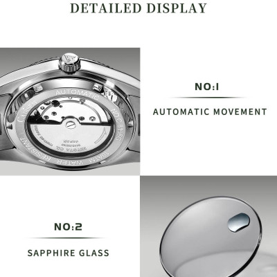 Đồng Hồ Nam Cadisen C8198M Chính Hãng Full Box Chống Nước Kính Chống Xước Dây Thép BH 2 Năm Máy Cơ