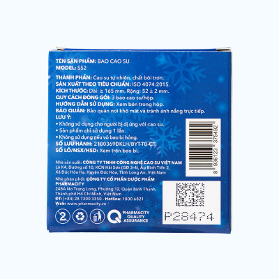 Pharmacity Bao cao su Dot & Cool có gai mát lạnh (3 cái/hộp)