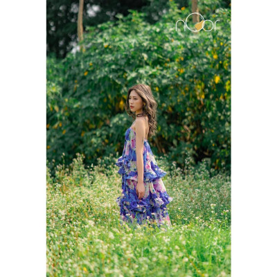 Váy Hai Dây Hoa Bồng Bềnh Lilac Thương Hiệu nOor - NV555