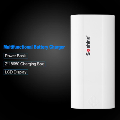 Bộ sạc pin Soshine E4  đa chức năng Màn hình LCD 2 khe cắm 