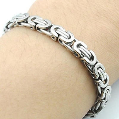 Lắc tay nam titan cao cấp đẹp sang trọng inox thép không gỉ ziczac trangsucpt màu trắng PTLTNA81