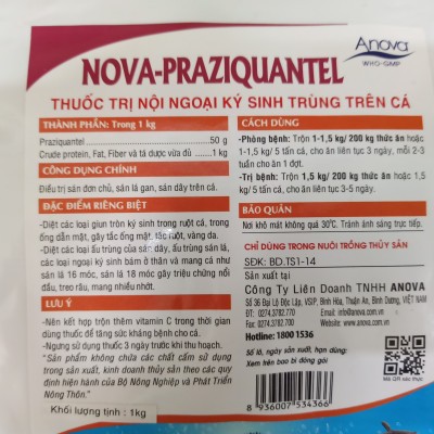 Thuốc Ngăn Ngừa Nội Ngoại Ký Sinh Trùng Trên Cá Nova – Praziquantel (Gói 1kg)