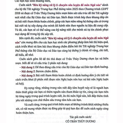 Sách - Rèn kỹ năng xử lí và Chuyên sâu luyện đề môn Ngữ văn (Thi tốt nghiệp THPT chương trình GDPT 2018)