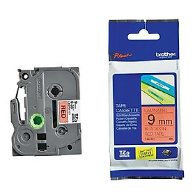 Nhãn In Tiêu Chuẩn TZE Brother Tze-421 Chữ đen trên nền đỏ 9mm - Chính hãng