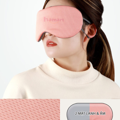 Bịt Mắt Ngủ Lụa Mềm 2 Mặt Ấm Và Mát Mặt Nạ Che Mắt Ngủ Vải Lưới Thoáng Khí Cao Cấp