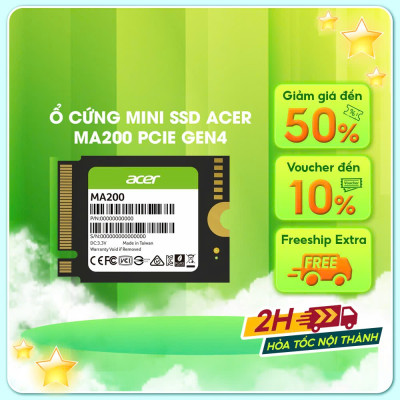 Ổ cứng SSD Acer MA200 M.2 2230 PCIe Gen4 x4 NVMe 1.4, tốc độ đọc/ghi 5200MB/s và 4700MB/s - Bảo hành 5 năm Hàng chính hãng