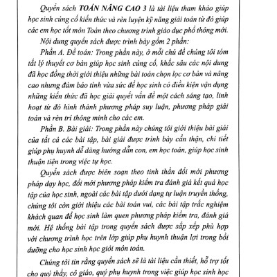 Toán Nâng Cao 3 (Theo Chương Trình GDPT Mới - Dùng Chung Cho 3 Bộ Sách)