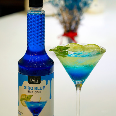 Siro blue Déli - 1 lít - đậm đặc, chuyên dùng pha chế trà trái cây, soda