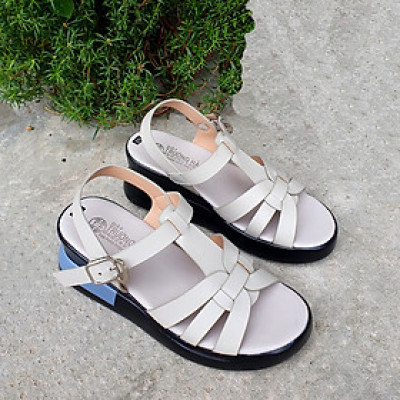 Giày sandal nữ đế xuồng 7cm Trường Hải 2 màu đen, xám thời trang nữ X160