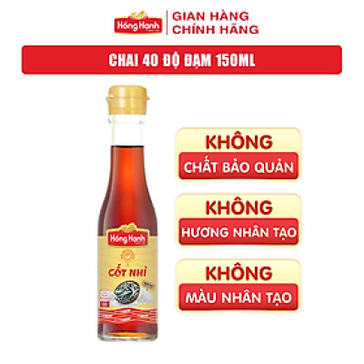 Nước mắm Phú Quốc Hồng Hạnh 40 độ đạm, dung tích 150ml, chai thủy tinh mini, du lịch tiện lợi.