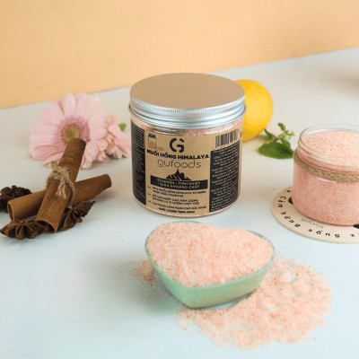 Muối hồng Himalaya GUfoods (dạng hạt mịn) - Tự nhiên, Giàu khoáng chất vi lượng, Không phụ gia, Không tinh chế
