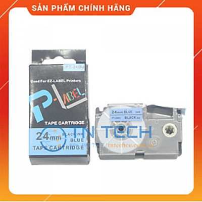 Nhãn in CASIO PT-24BU - Chữ đen nền xanh dương 24MM x 8M - Dùng cho máy in nhãn CASIO [Hàng nhập khẩu]