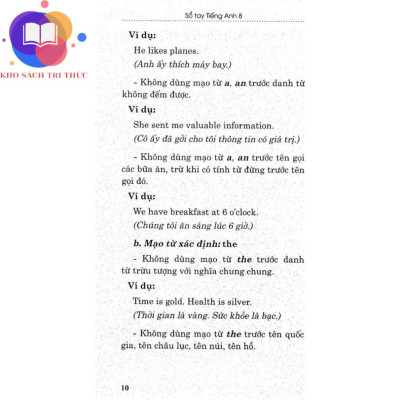 Sách - sổ tay tiếng anh lớp 8 (dùng chung cho các bộ SGK hiện hành)