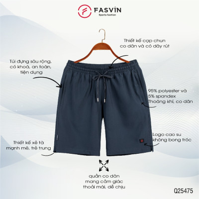 Quần short nam FASVIN thể thao vải gió thoải mái chuẩn phom siêu nhẹ Q25475.HN