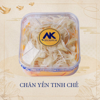 [Hàng chính hãng] Chân yến tinh chế (100g) - Yến sào nguyên chất  (Yến Sạch chế biến từ Tổ Yến Thô /Tổ Yến còn lông) - Yến Ngon AK