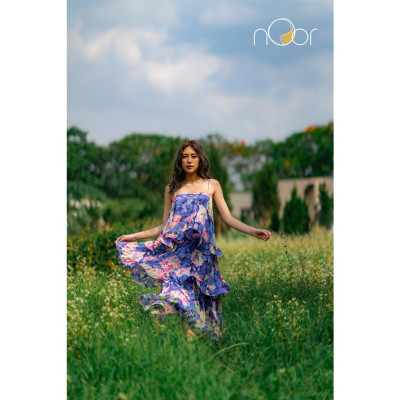 Váy Hai Dây Hoa Bồng Bềnh Lilac Thương Hiệu nOor - NV555