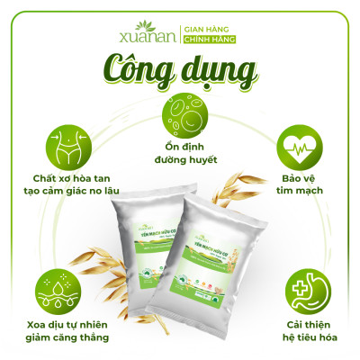 Yến Mạch Hữu Cơ Xuân An [ko đường] Túi 5Kg (Giảm 30%)