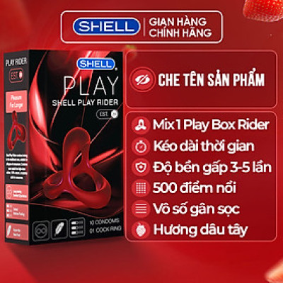 Bao cao su Shell Play Rider 6 tính năng - Hộp 10 cái +1 Play Box Rider | SHELL CHÍNH HÃNG