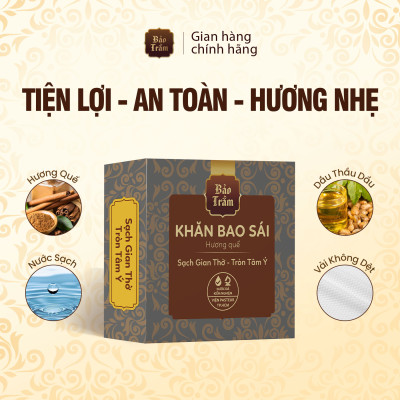 Khăn Bao Sái Bàn Thờ Bảo Trầm – Khăn Lau Đa Năng 12 Miếng/Hộp